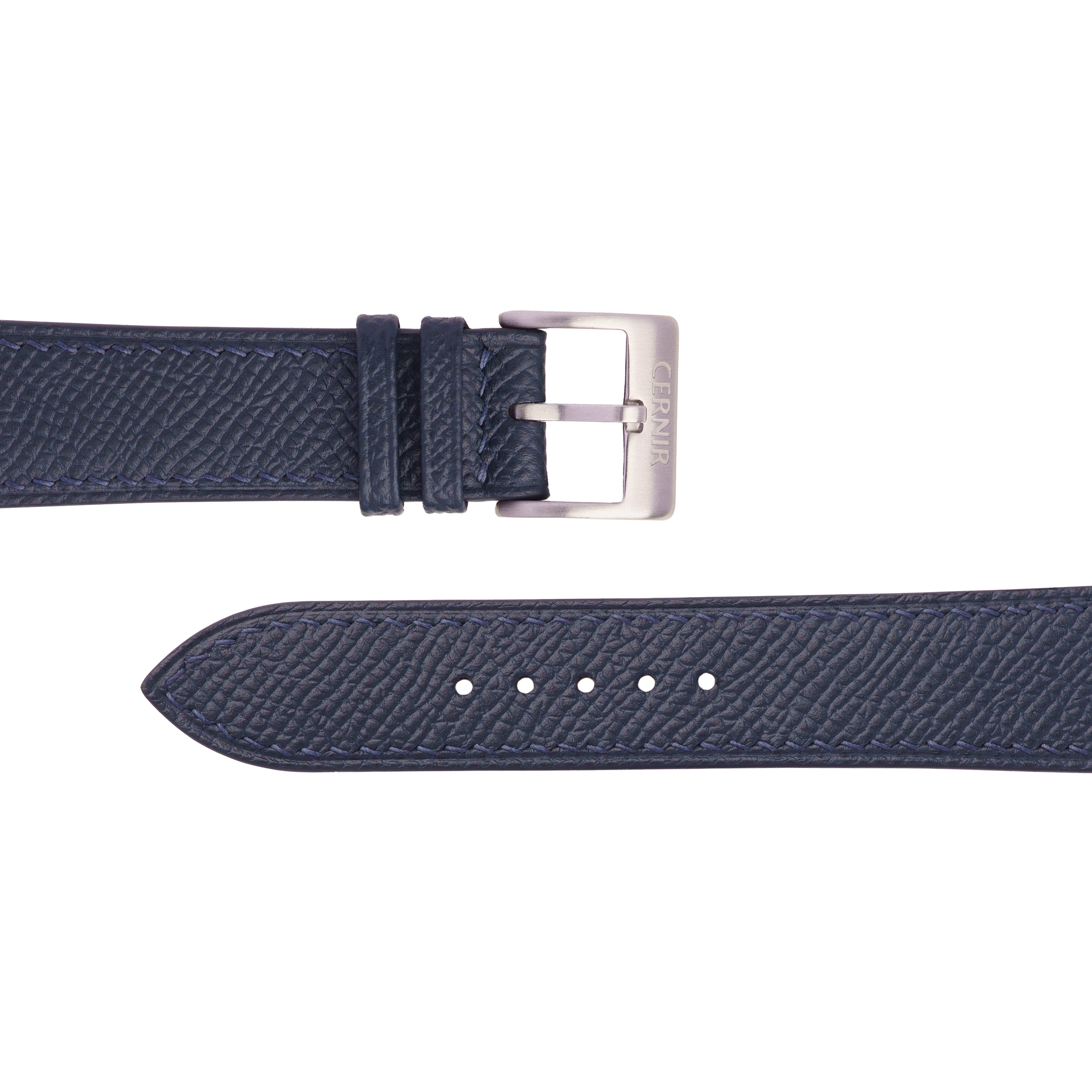 Dark Navy Epsom Leather Slim Watch Strap