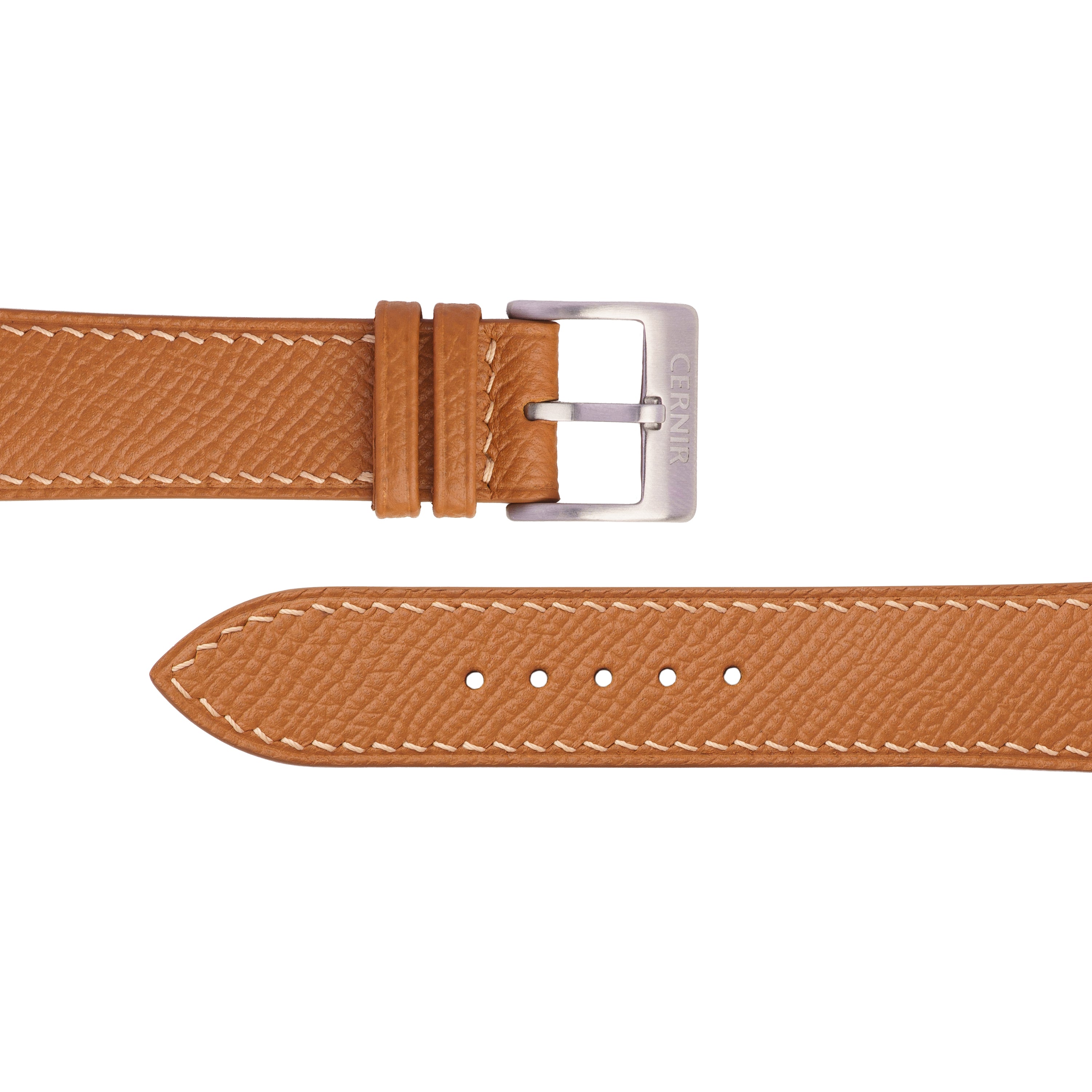 Golden Brown Epsom Leather Slim Watch Strap