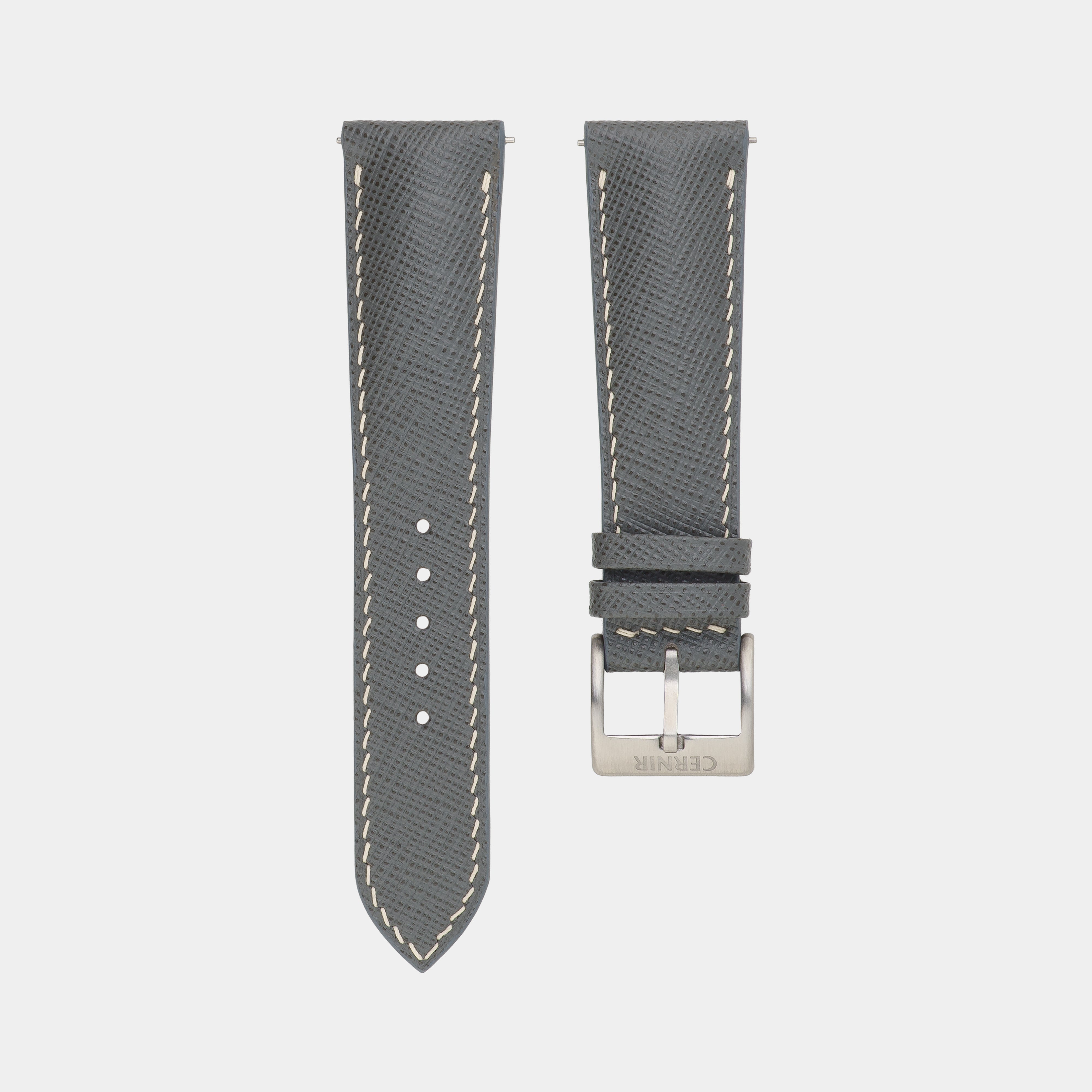 Grey Saffiano Leather Paddle Watch Strap