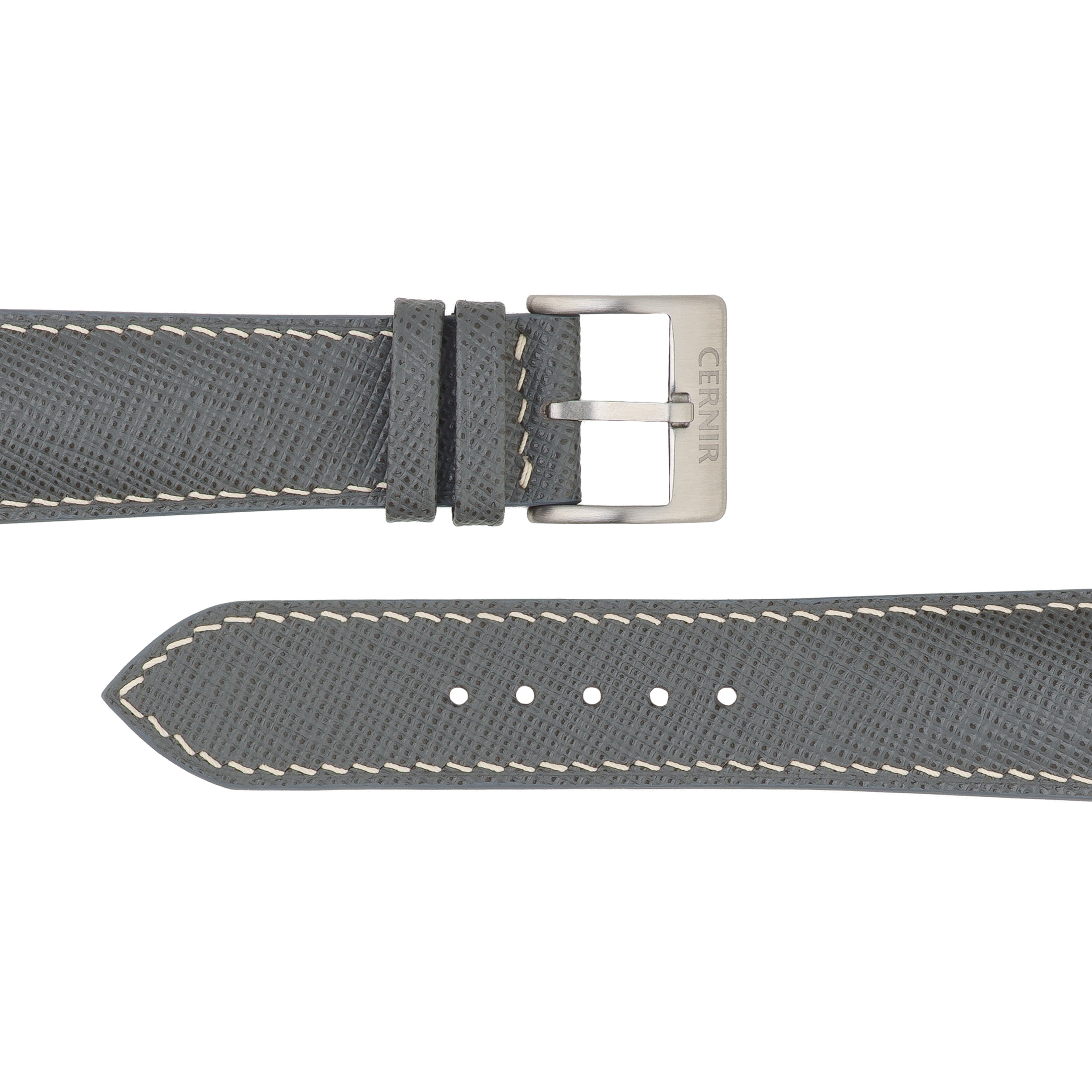 Grey Saffiano Leather Paddle Watch Strap
