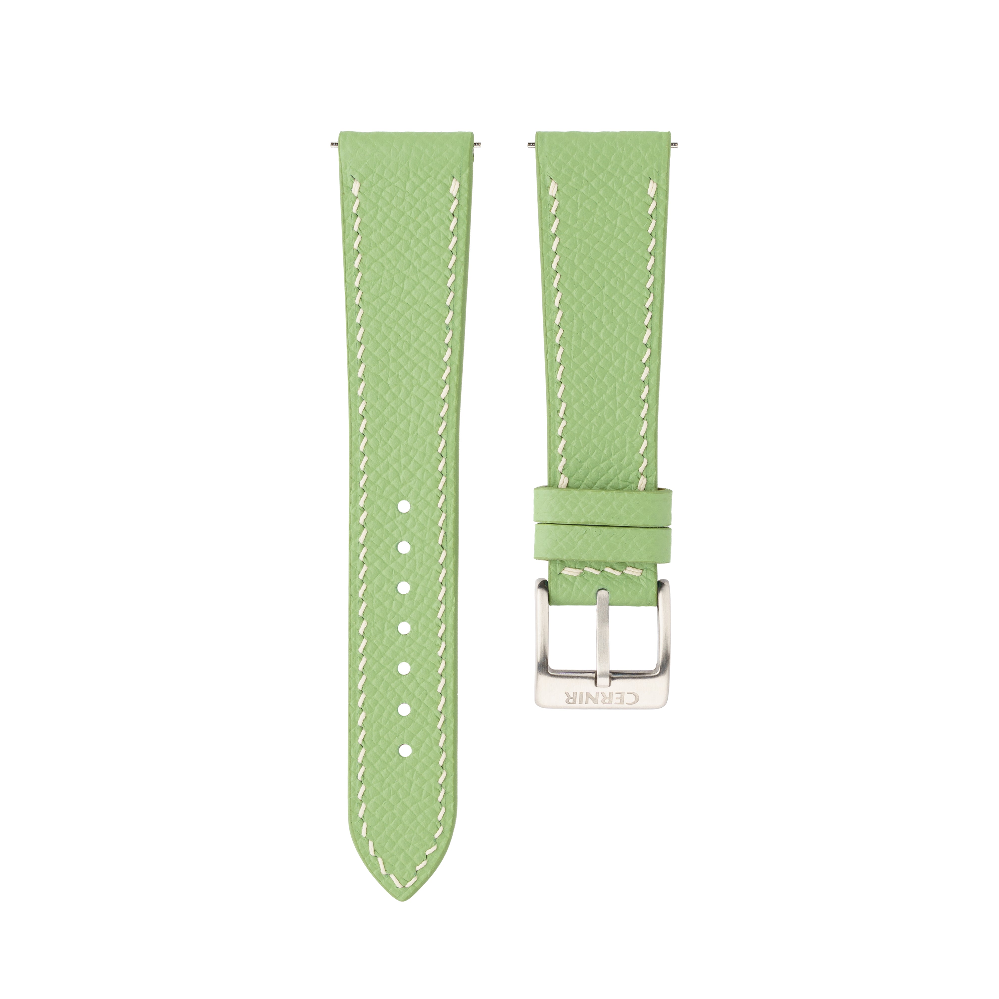 Pistachio Green Epsom Leather Slim Watch Strap