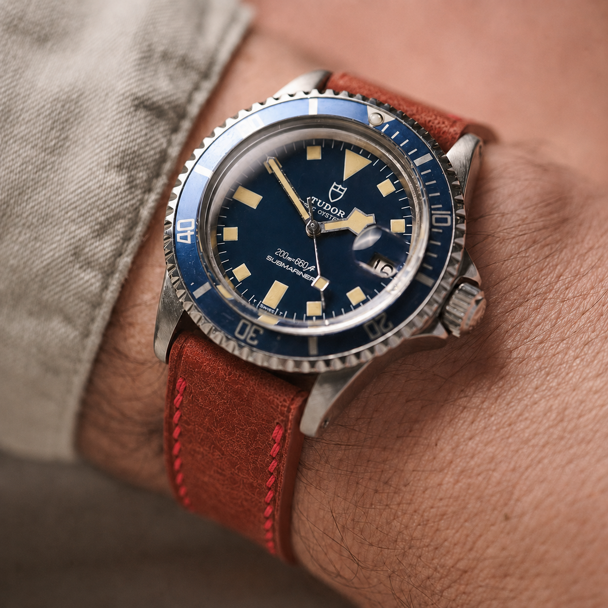 Rust Brown Pueblo Leather Slim Watch Strap
