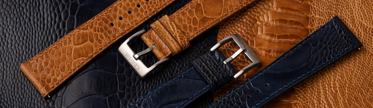 Ostrich Leg Leather Watch Straps