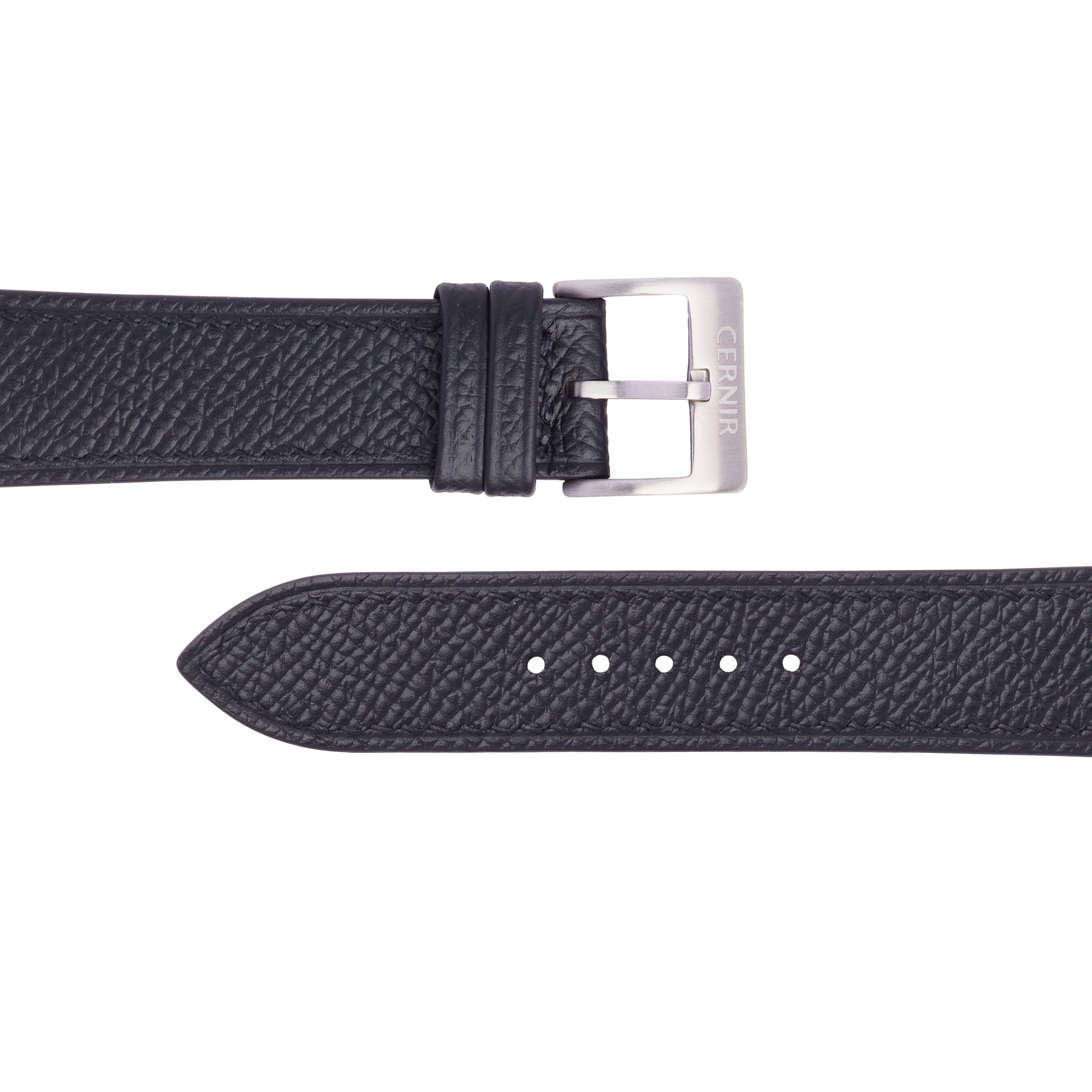 Black Epsom Leather Slim Watch Strap