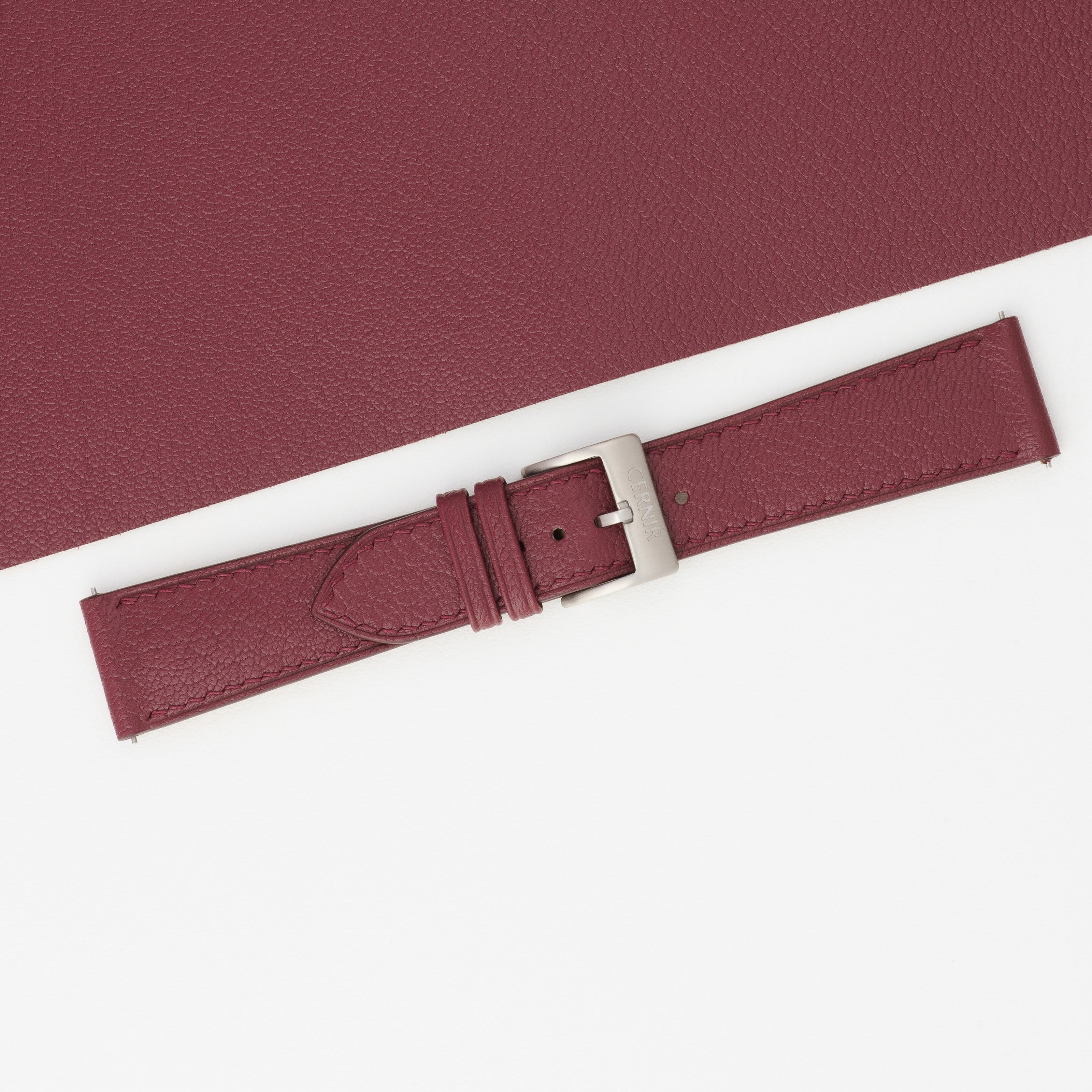Bordeaux Alran Chevre Sully Leather Slim Watch Strap