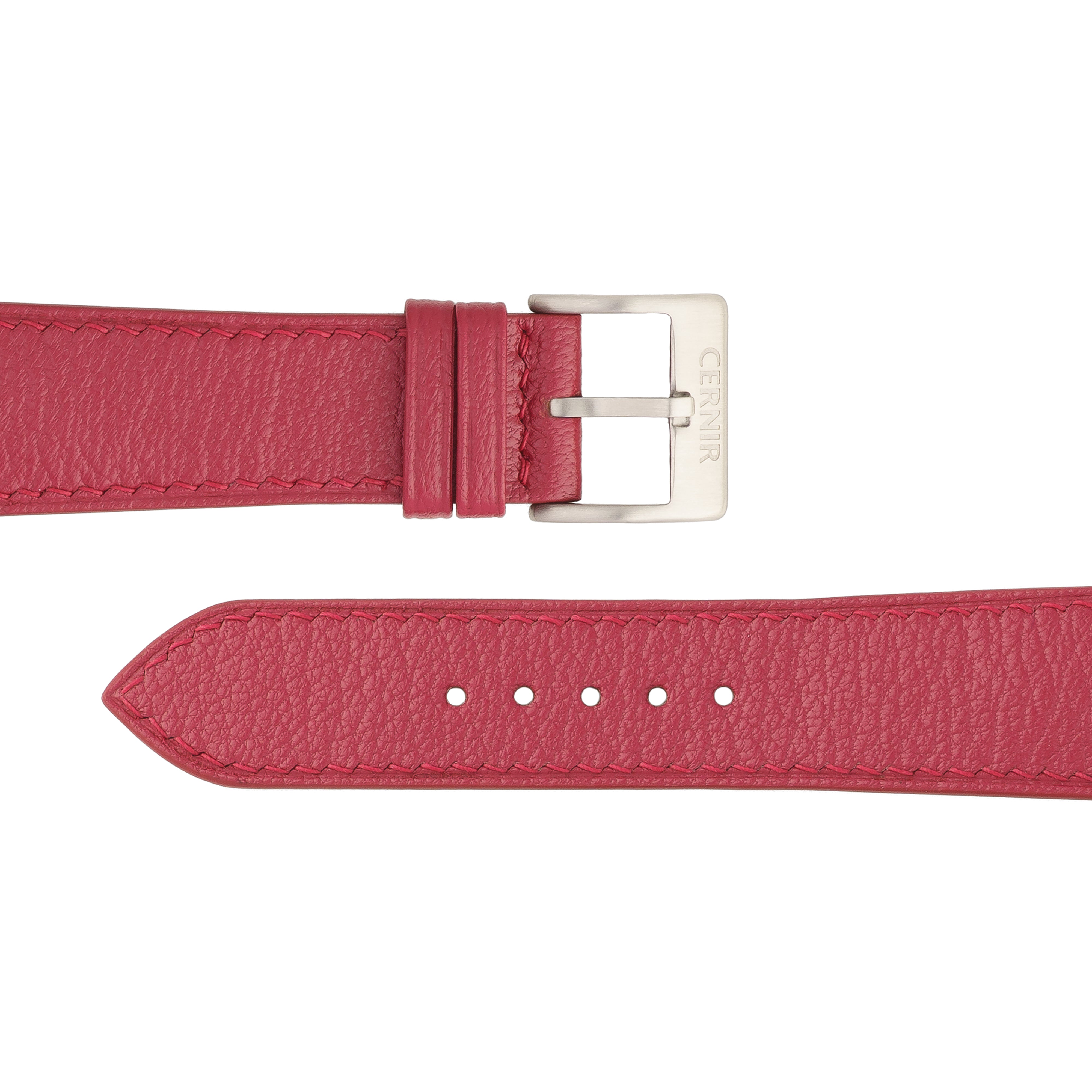 Burgundy Alran Chevre Sully Leather Slim Watch Strap