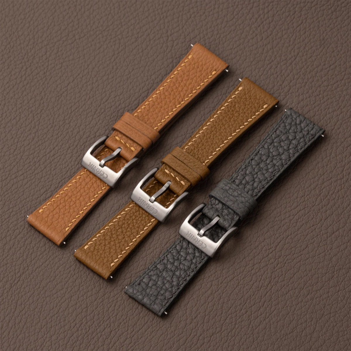 Togo Leather watch straps by Cernir