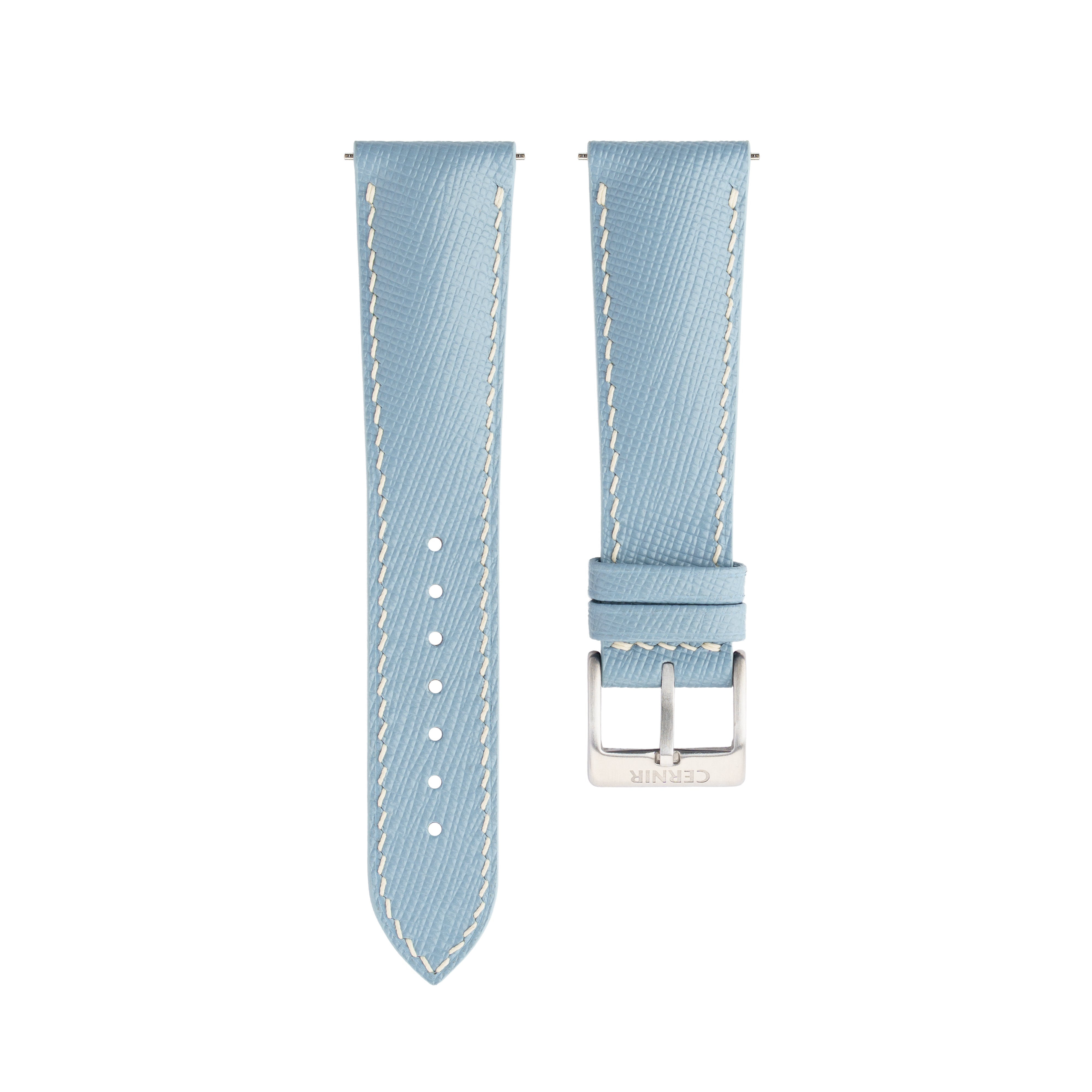 Dusty Blue Saffiano Leather Padded Watch Strap