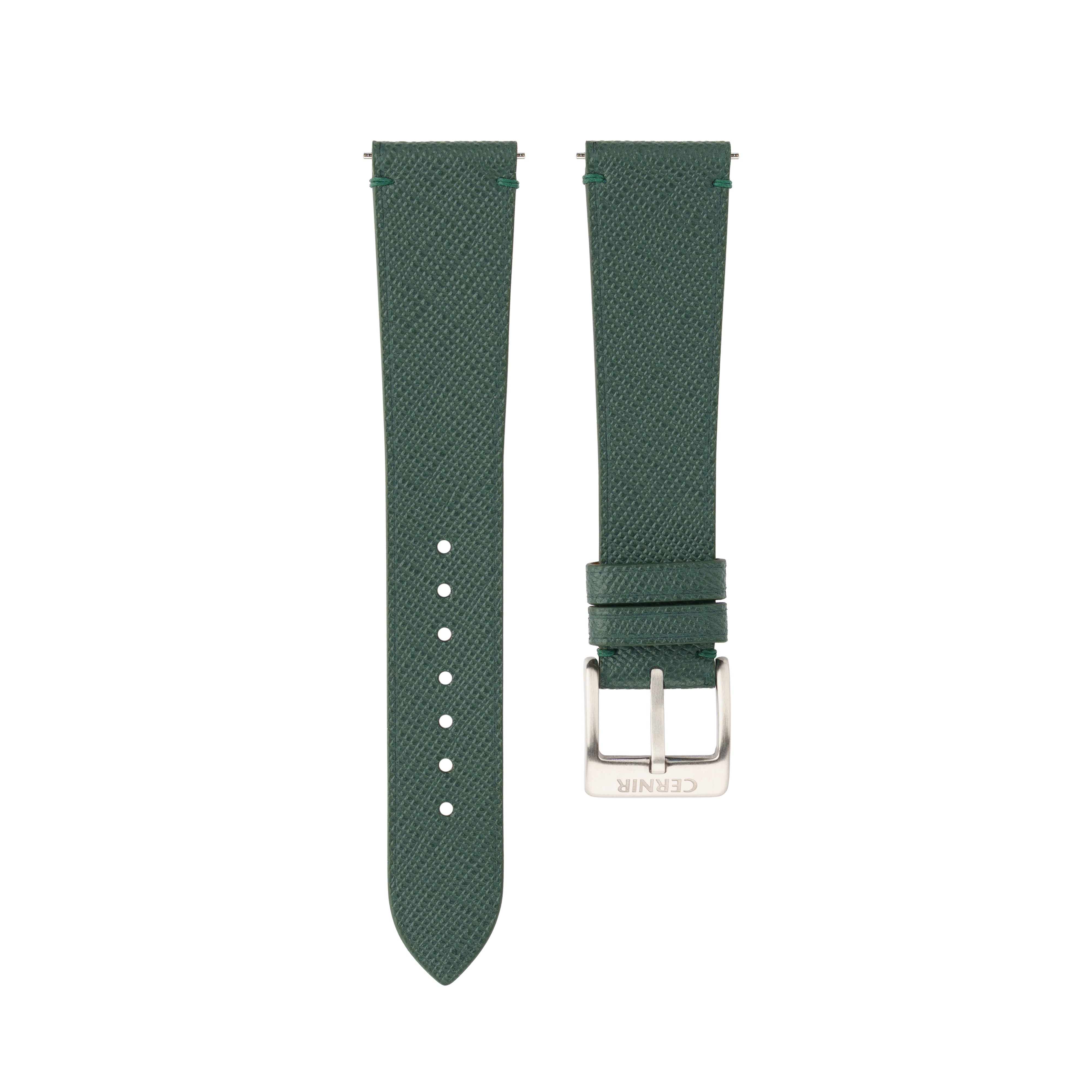 Forest Green Saffiano Leather Stitchless Watch Strap