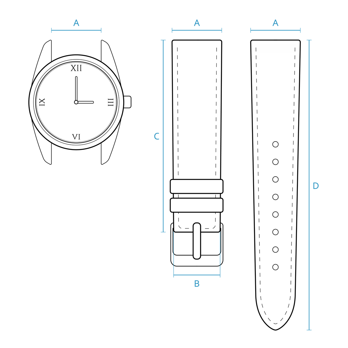 Strap size guide diagram