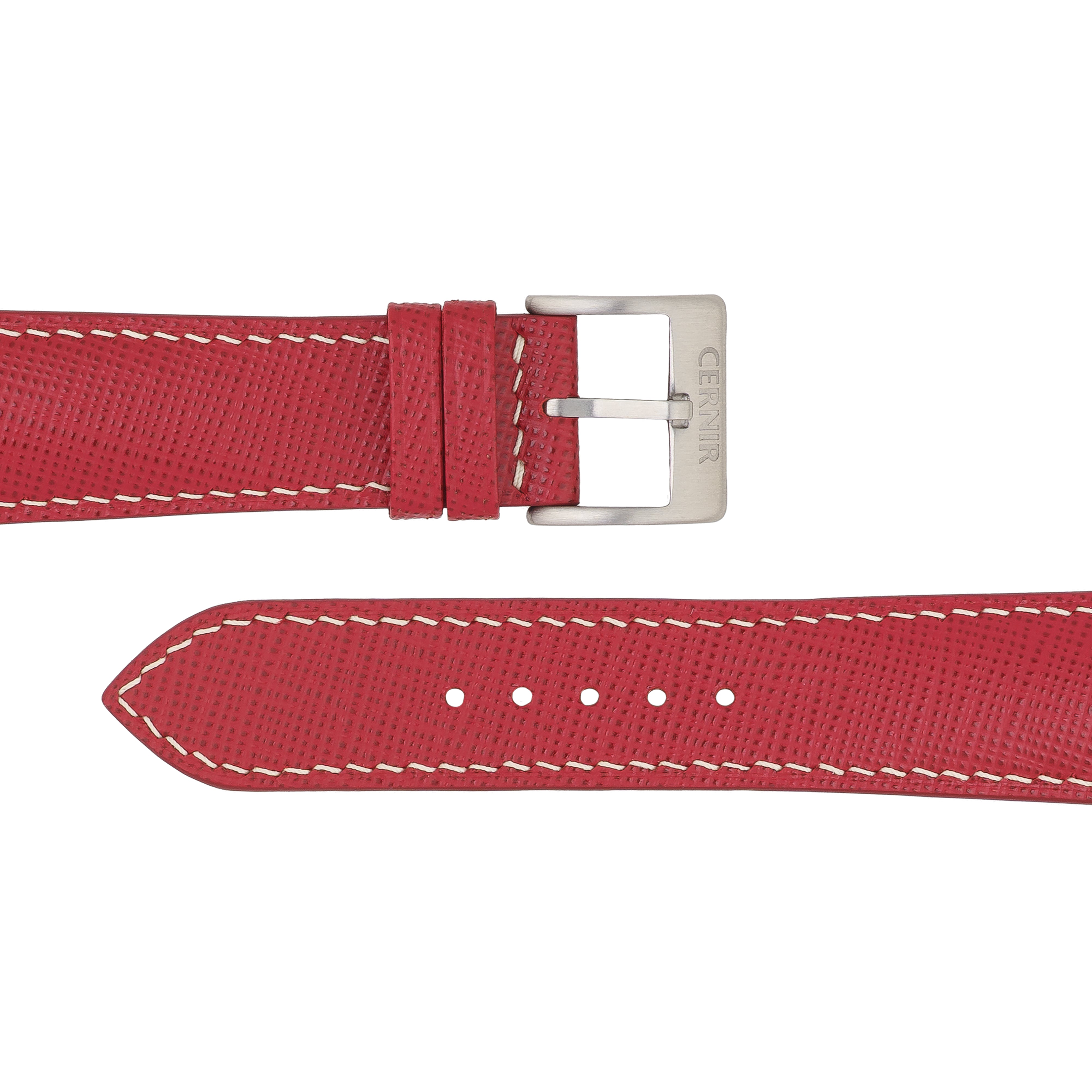 Red Saffiano Leather Paddle Watch Strap