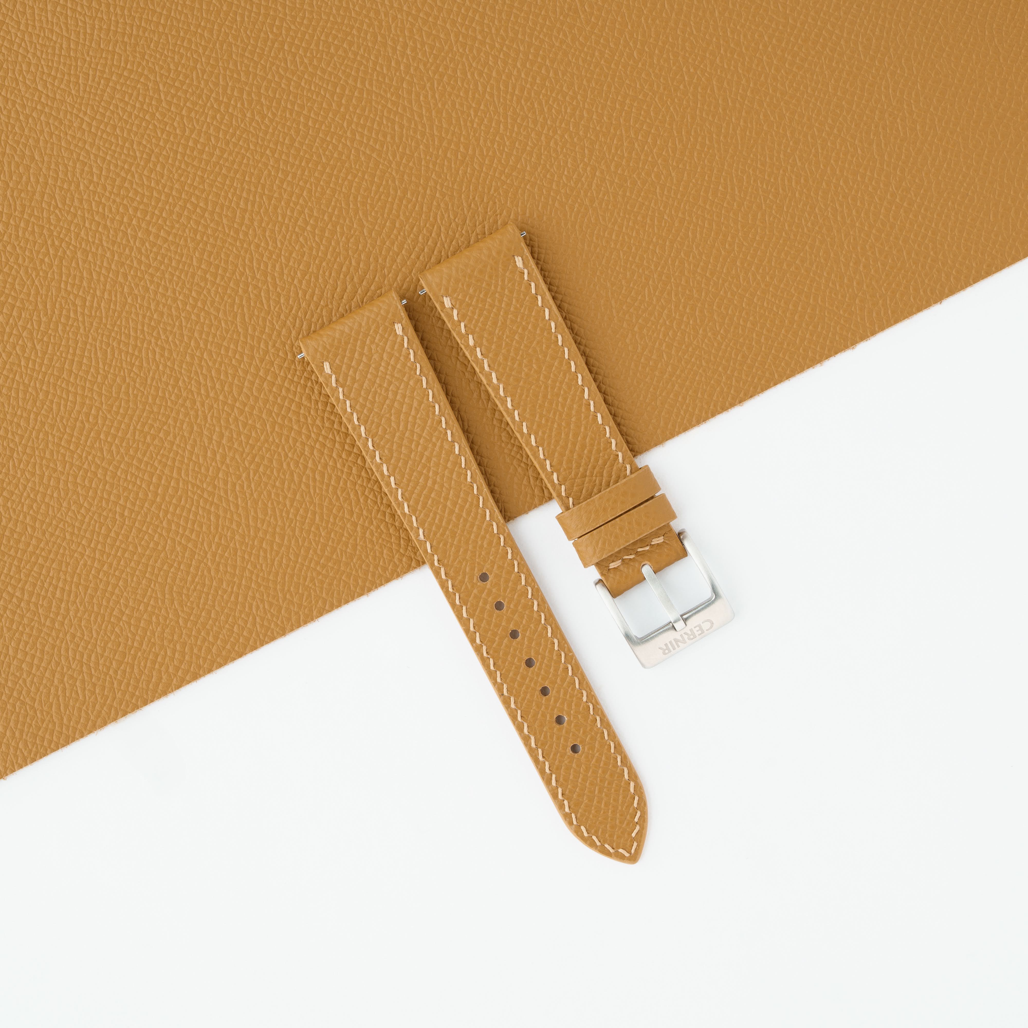 Tan Epsom Leather Slim Watch Strap
