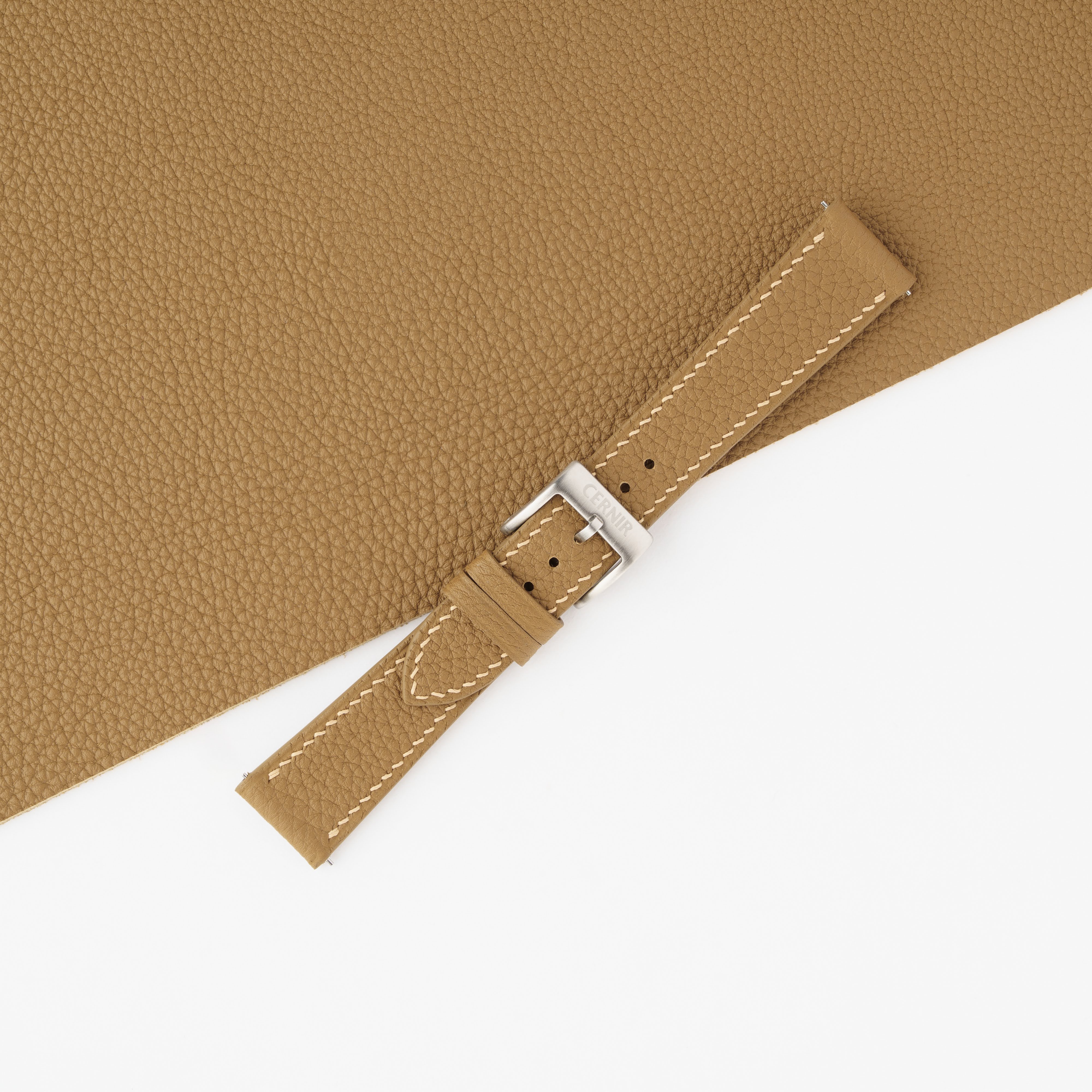 Tan Togo Leather Slim Watch Strap