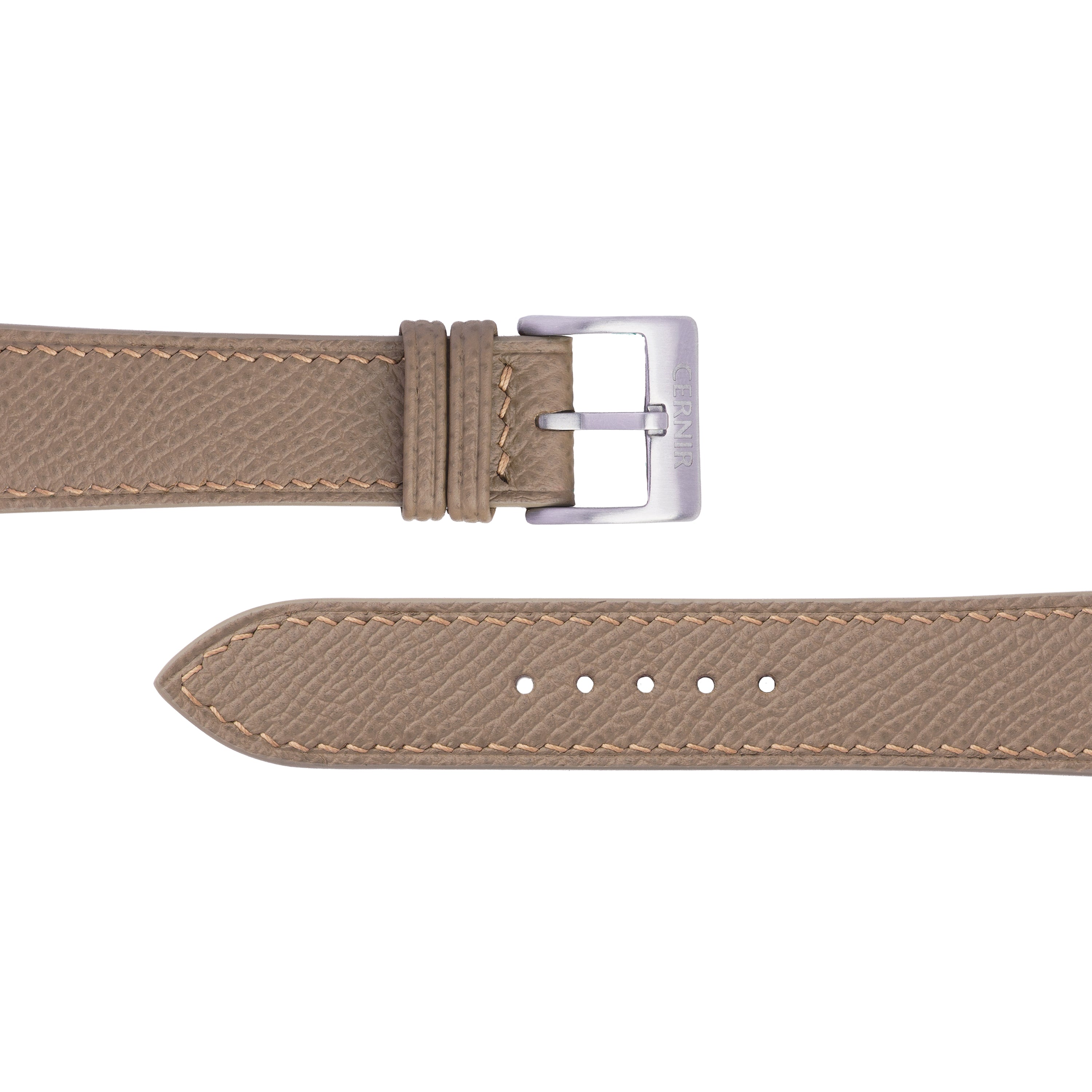Taupe Epsom Leather Slim Watch Strap