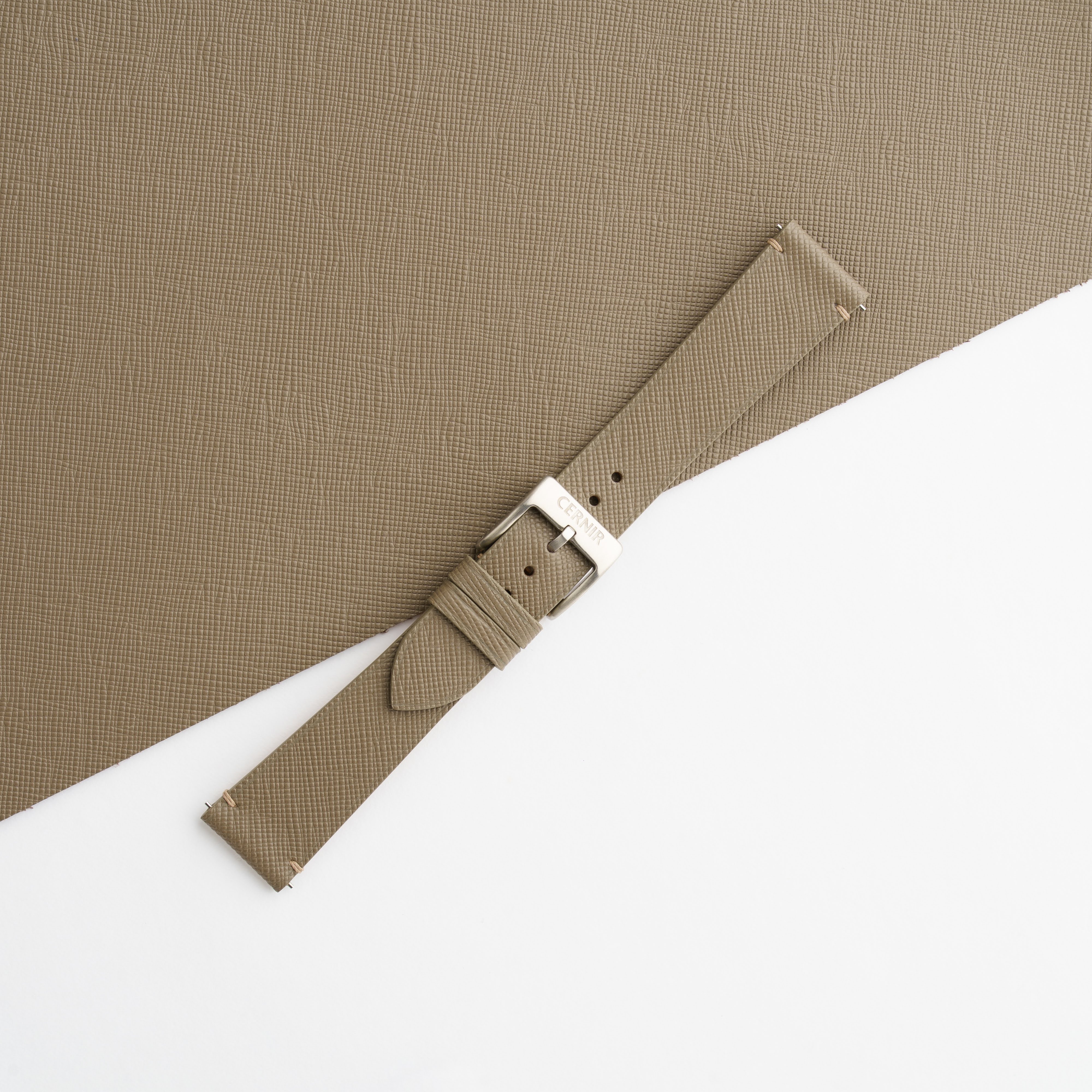 Taupe Saffiano Leather Stitchless Watch Strap