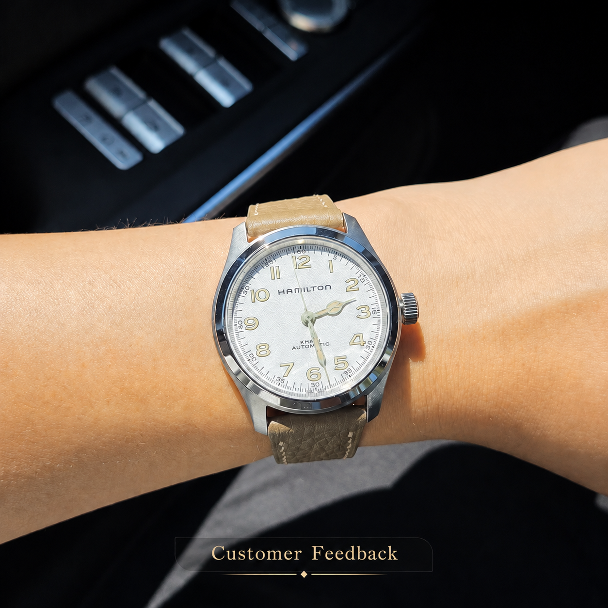 Taupe Togo Leather Slim Watch Strap