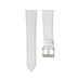 White Alran Chevre Sully Leather Slim Watch Strap - Cream Stitch