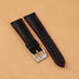 Black Alran Chevre Sully Leather Padded Red Stitch Watch Strap