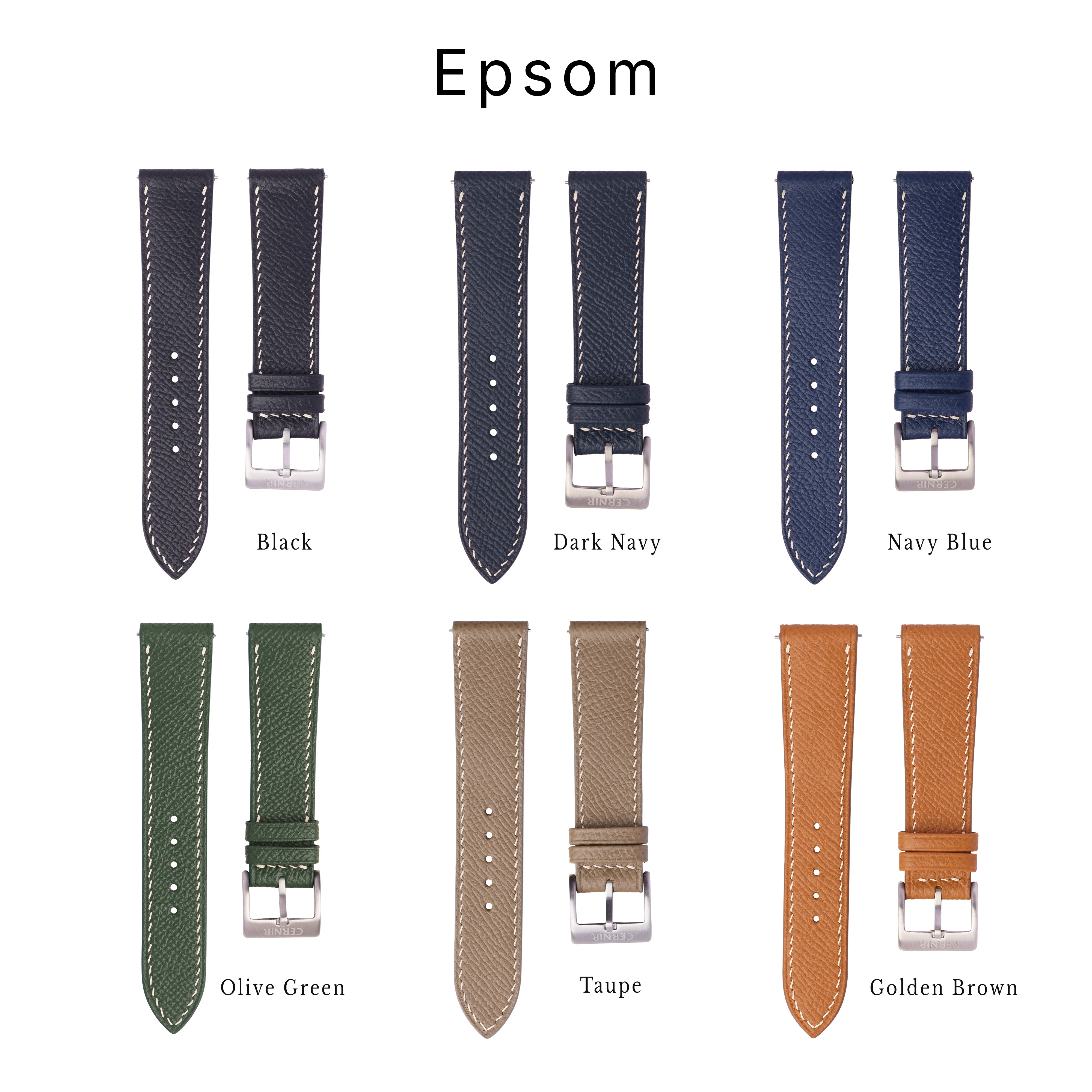 custom epsom leather watch strap