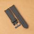 Grey Saffiano Leather Slim Curved End Watch Strap